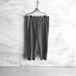 Talbots Black & White Geometric Print Cropped Career Casual Pants Trousers6P